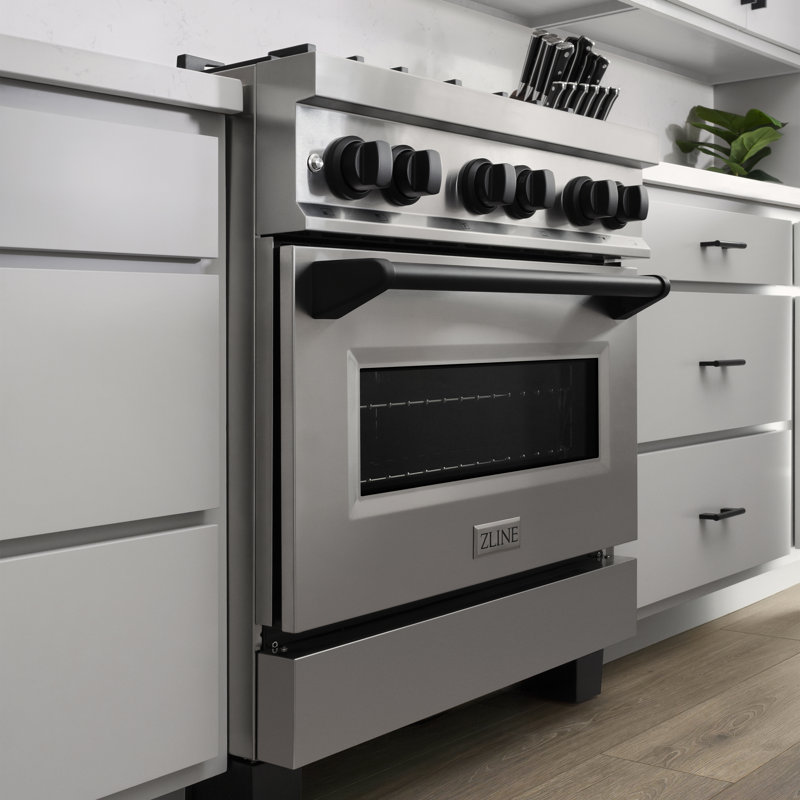 ZLINE Autograph 30" Legacy Dual Fuel Range w/ 4 Burners, Matte Black