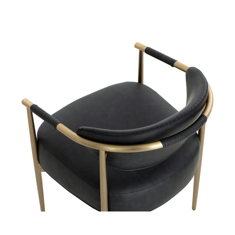 Fedoro Upholstered Arm Chair, Black