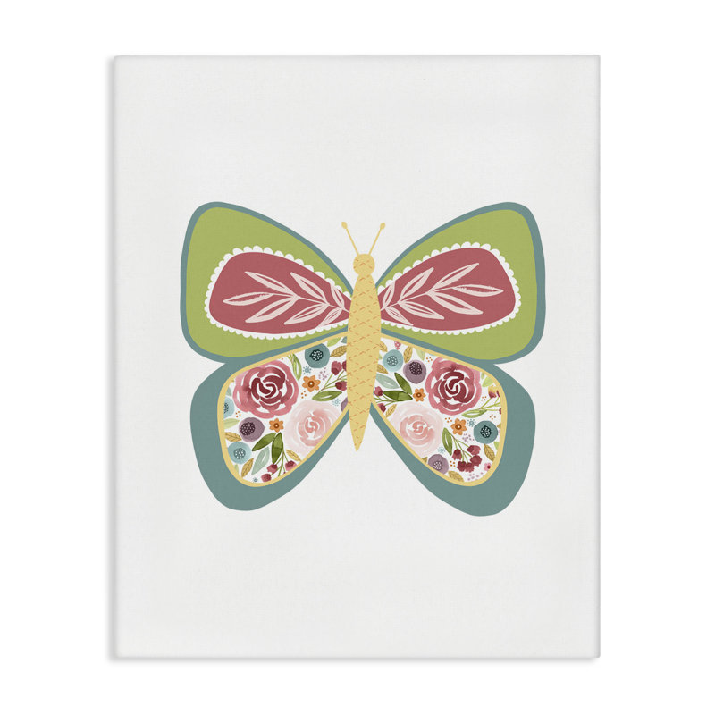 "Boho" Butterfly Canvas, art mural par Lisa Nohren, H 20 po x l 16 po