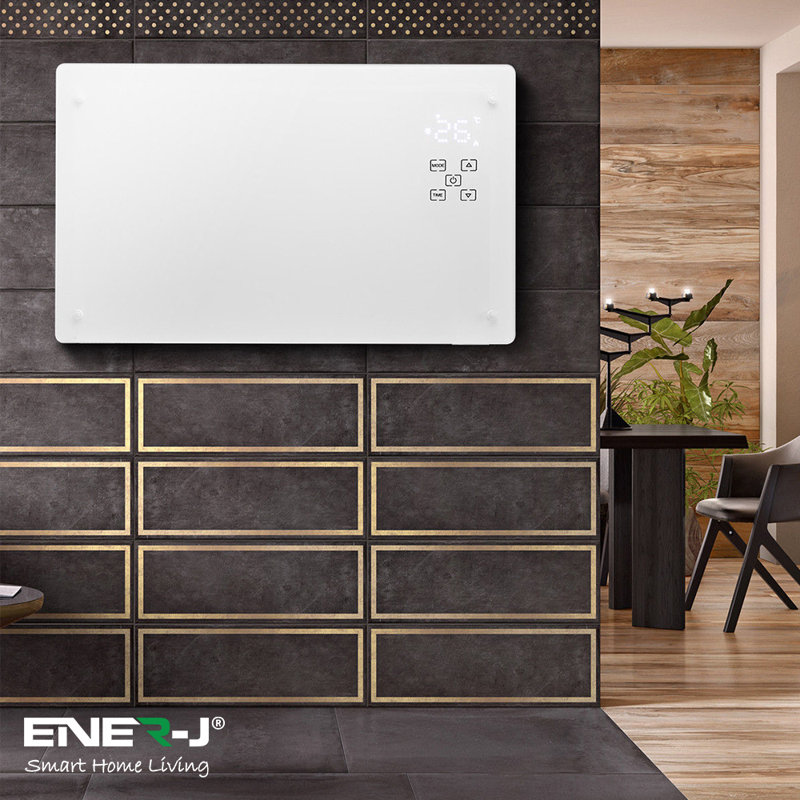 Symple Stuff Alidia 2000W Electric High Efficiency Wall Mounted Space Heater with Adjustable Thermostat and with Digital Display