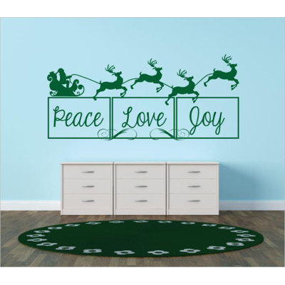 Décalcomanie murale paix love joy