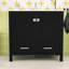 Meuble-lavabo contemporain simple avec lavabo en céramique, rangement spacieux et portes à fermeture en douceur-747774702