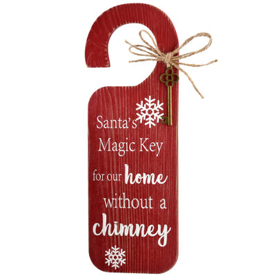 12" Santas Key Doorknob Sign