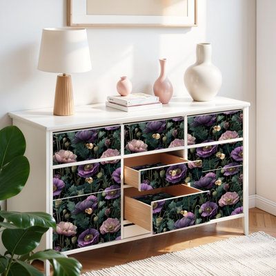 Papier peint auto-adhésif à motif floral de luxe à motif floral rose auto-adhésif et amovible 17,7 po x 118 po (45 x 300 cm)