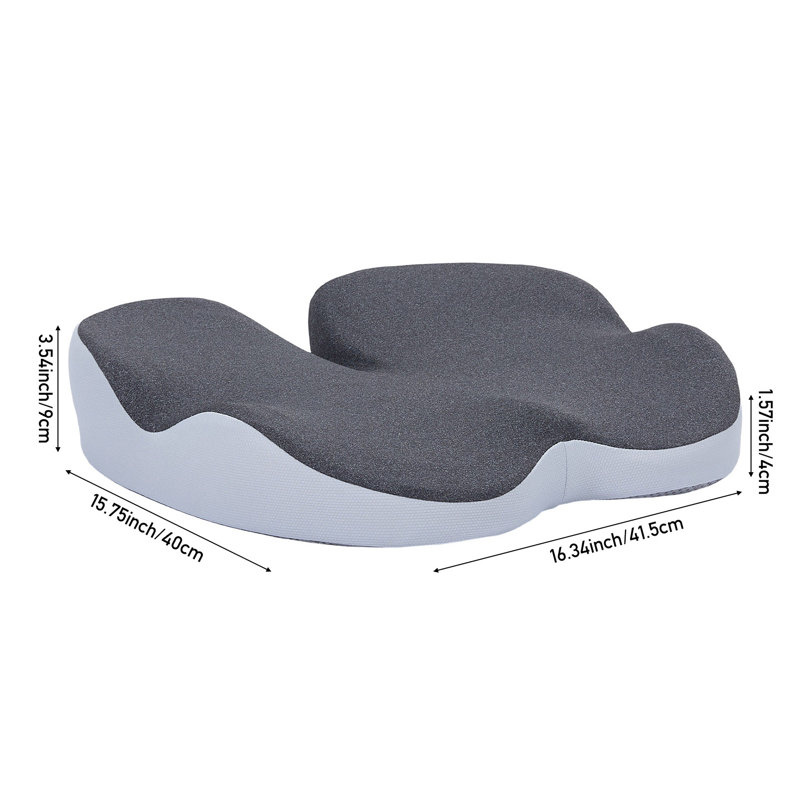 Butterfly-Shaped Memory Foam Seat Cushion, Black, Grey
