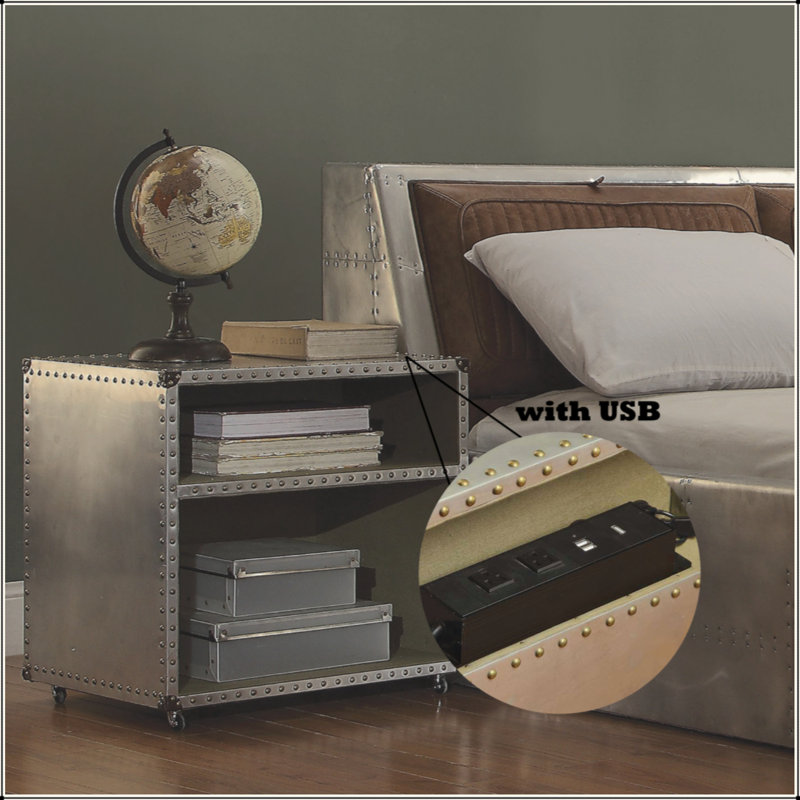 Table de chevet en aluminium Brancaster avec USB