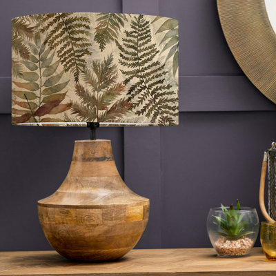 Leven Mango Table Lamp & Elowen Mulberry Eva Shade