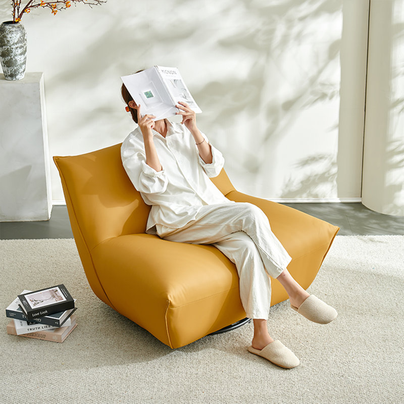 Chaise longue rotative confortable, Jaune