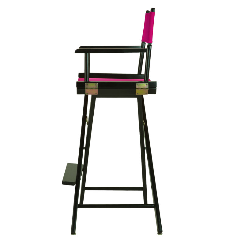 30" Folding Director Chair with Canvas, Black, Magenta