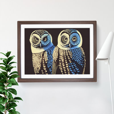 XH1022-6543X Owl Illustration 1 Piece Single Picture Frame Wall Art