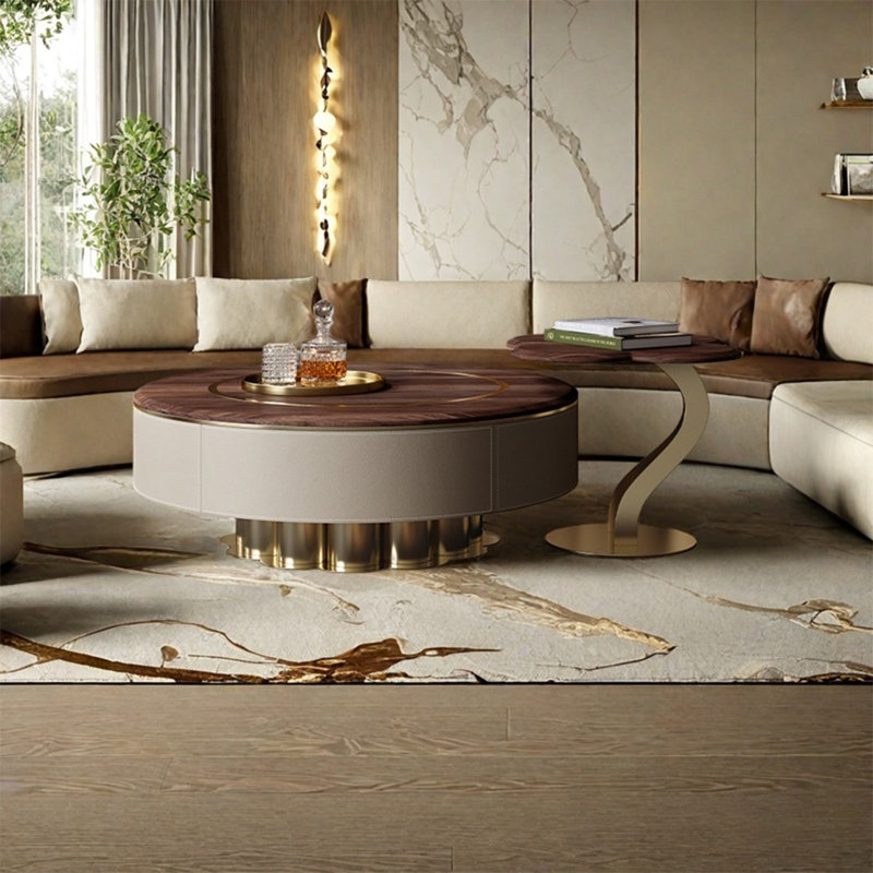 Light luxury creative round coffee table