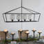 Lustre rectangulaire industriel en fer et en verre de 41,7 x 14,2 x 23,8 po, luminaire suspendu noir et blanc pour la cuisine, la salle à manger, le vestibule et le vestibule, ampoule non incluse