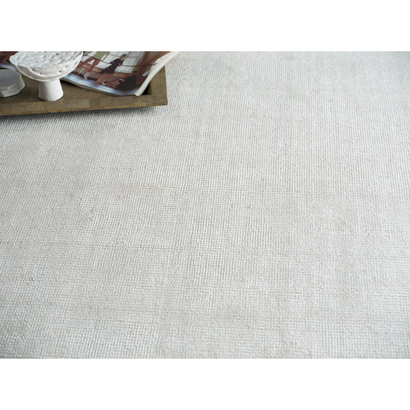 Catalina handloomed Wool/Bamboo Silk Ivory Area Rug, 10'X14'