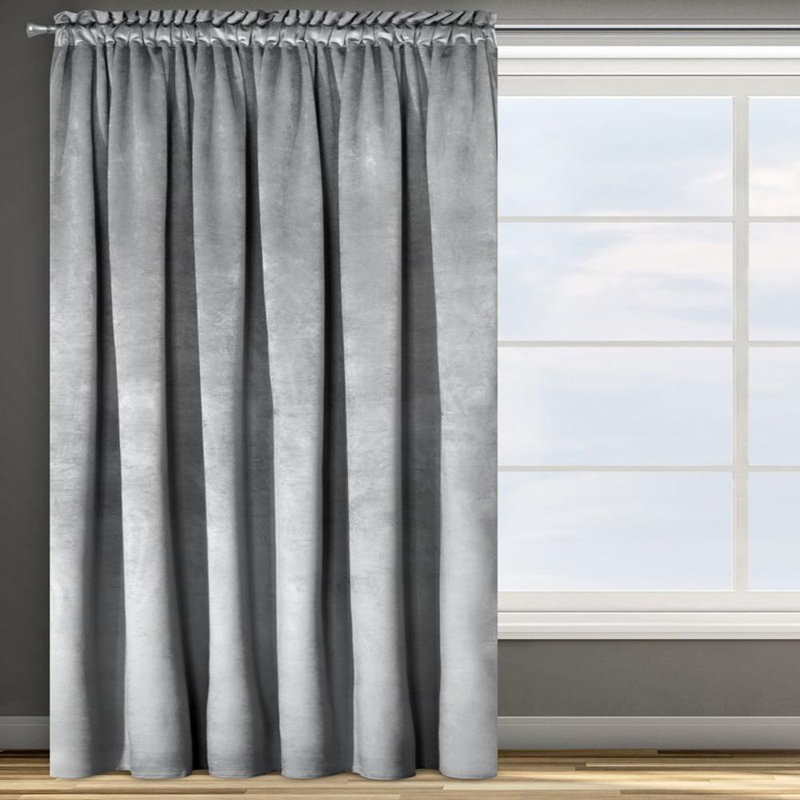 Rosa Blackout Single Curtain, Width 250  x Drop 135 cm, Grey Tape