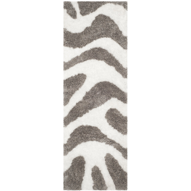 Hempstead Barcelona Shag Hand Tufted Performance Animal Print Rug, Runner 2'3" x 8'