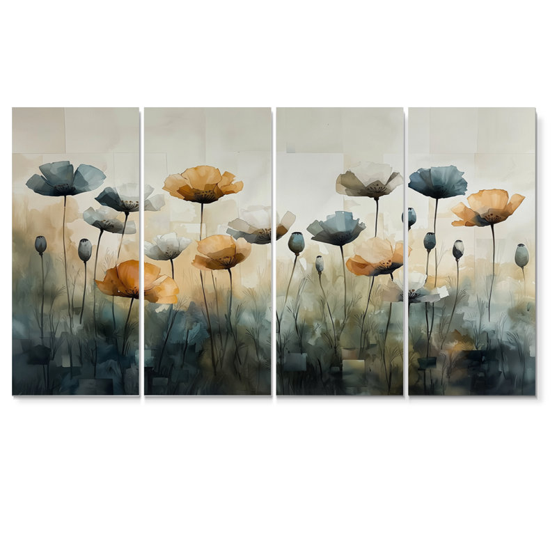 Blenheim - coquelicots, art mural traditionnel, H 28 po x l 48 po, 4