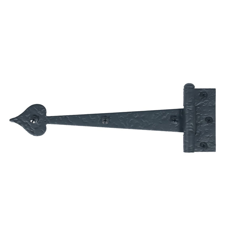 9" Black Rough Heart Strap Hinge for Gates
