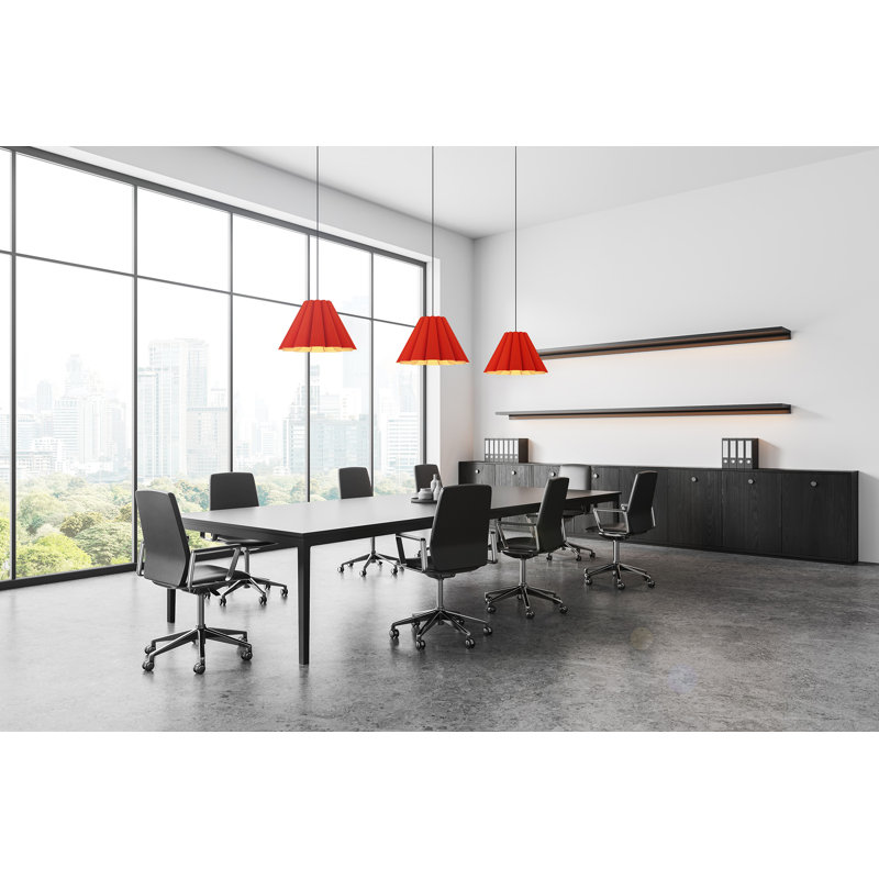 Luminaire suspendu moyen Lora 56, Rouge, H 14,3 po x l 22,8 po x P 22,8 po