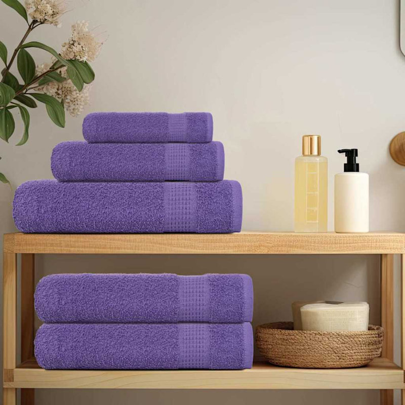 Towel Set 360 Gsm 100% Cotton, 12 Piece Towel Set, Purple