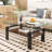 Rectangle Coffee Table with Tempered Glass Top