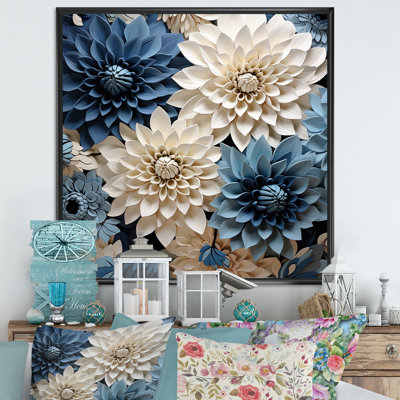Symphonie blanche et bleue sur toile