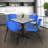 Neyland Cain Square X-Base Breakroom Table & 4 M Stack Chairs-32520596-32520607-32520602