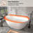 Crescent 56.5"x 32.27" Solid Surface Stone Freestanding Soaking Bathtub