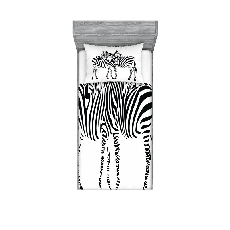 Ensemble de draps et taies décoratives Ambesonne, Ensemble de draps pour lit simple avec deux taies 
