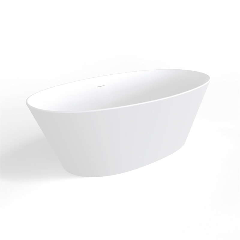 66.9 Inch Freestanding Solid Surface Soaking Bathtub