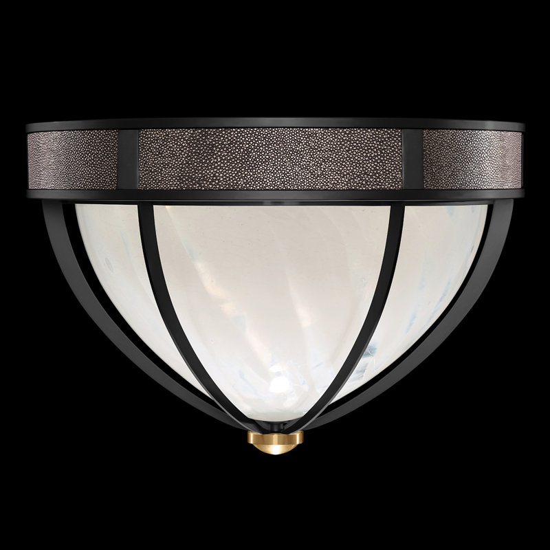 Mirage 3 - Light Flush Mount, Pebble, Standard Black Iron/Brass