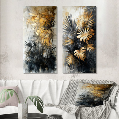 Forêt tropicale luxuriante de palmiers - Palmiers et arbres à palmiers, impression sur toile en 2 parties