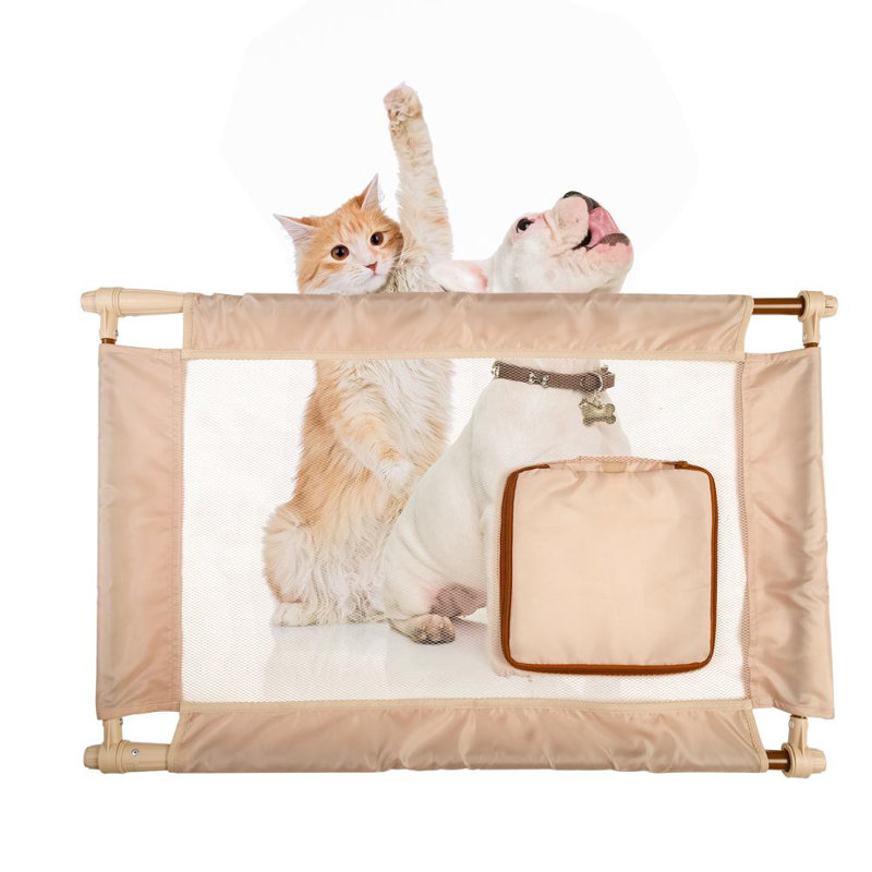 Barrière pour chien pliable et réglable, Kaki