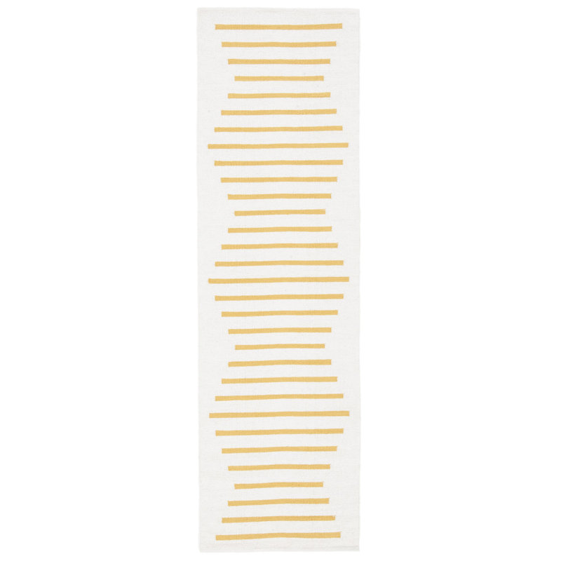 Estle Hand Woven Cotton Striped Rug, Runner 2'3" x 8'