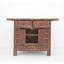 Double Top Drawer Carved Elm Sideboard
