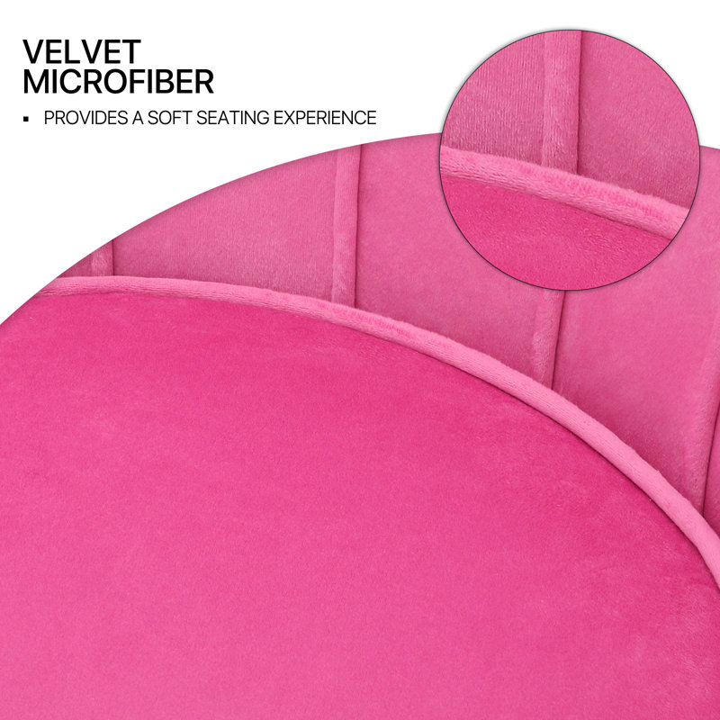 Pink Velvet Barrel Accent Chair with Golden Metal Legs