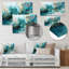 Bleu sarcelle or abstrait fractal mystique mirage III - impression d'art moderne en métal-392991014