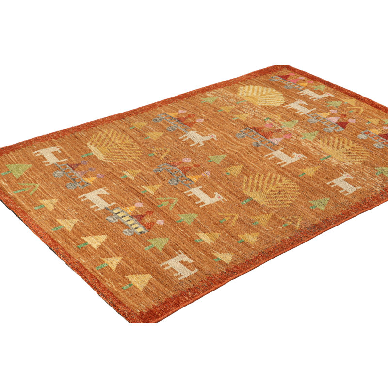 Burano Hand Knotted Wool Geometric Area Rug, Rectangle 10' x 14'