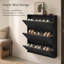 Armoire murale simple en métal noir avec 3 tiroirs de rangement rabattables pour la décoration du vestibule