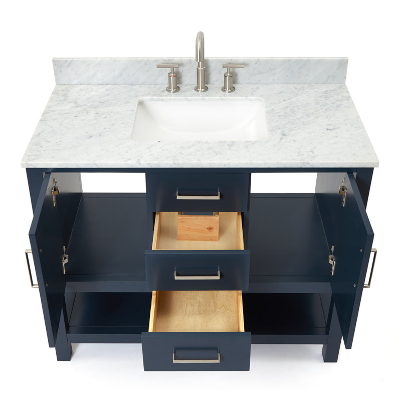 Ensemble de meuble-lavabo simple 43 po Abby, Bleu minuit