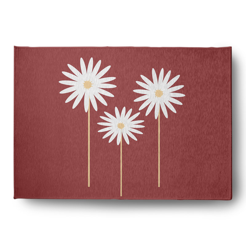 Altom Chenille Floral Indoor Rug, Rectangle 5' x 7'