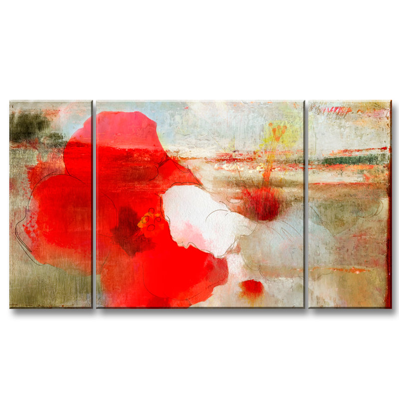 « painted pétales lxii »-ensemble de 3 impressions sur toiles tendues