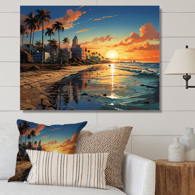 Sunshines State Miami I, reproduction d'art sur toile, H 12 po x l 20 po x P 1 po, Toile tendue