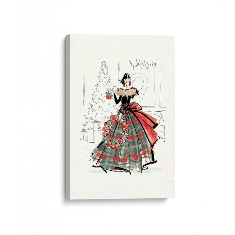 Festive Fashionista II, reproduction sur toile dans un cadre poli, H 18 po x l 12 po x P 1,25 po, Toile tendue