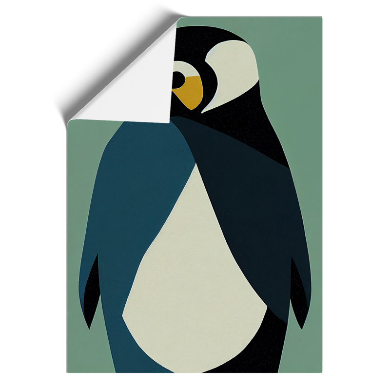 Penguin In Abstract No.4 - Wall Art, Paper, 42cm H x 29.7cm W, No Matte