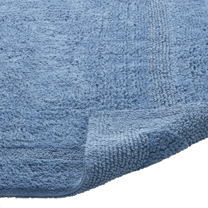 Rozanne Reversible Cotton Bath Rug, Dark Blue, 20" x 60" Runner