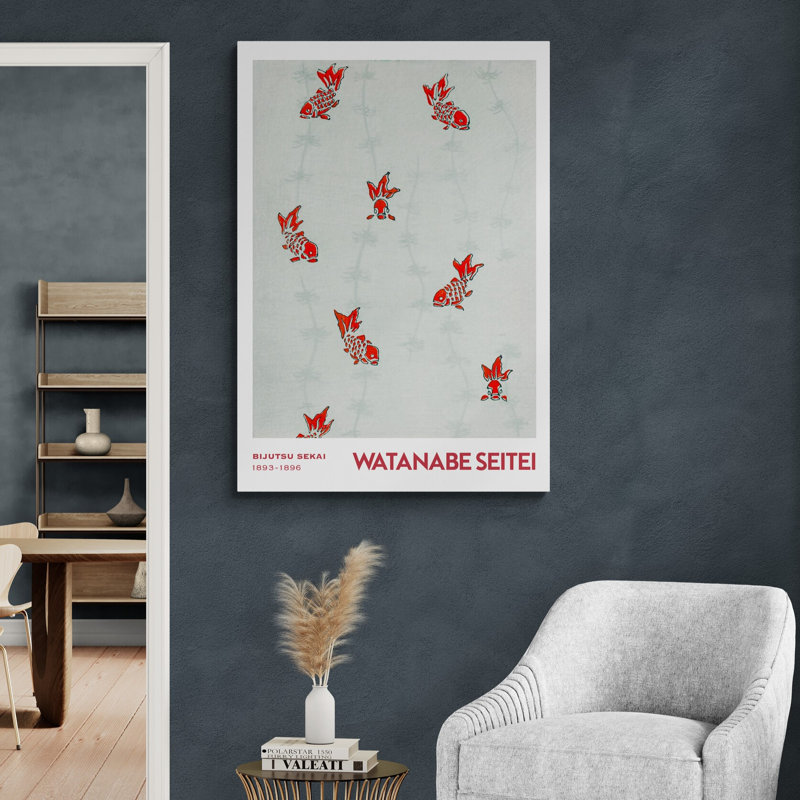 Goldfish Pattern by Watanabe Seitei - Wrapped Canvas Art Prints, 117 cm H x 84 cm W
