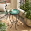 Table d'appoint d'extérieur ronde moderne avec plateau en mosaïque