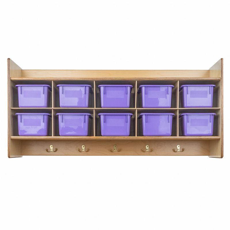 Rangement mural avec crochets Contender (10), Non assemblés, Mauve