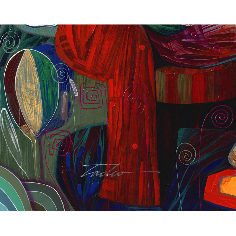 Chanteuse, peinture sur toile par Tadeo Zavaleta, encadrée de 32 x 32