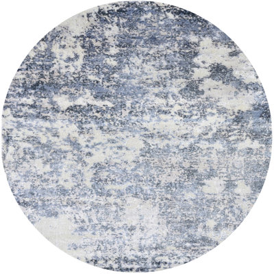 Tapis abstrait blanc / bleu